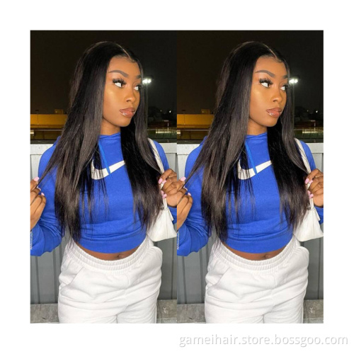 Full HD Swiss Lace Front Wig Double Drawn Vietnamese Cuticle Aligned Virgin Human Hair Wig Lace Frontal Closure Bleached Knots